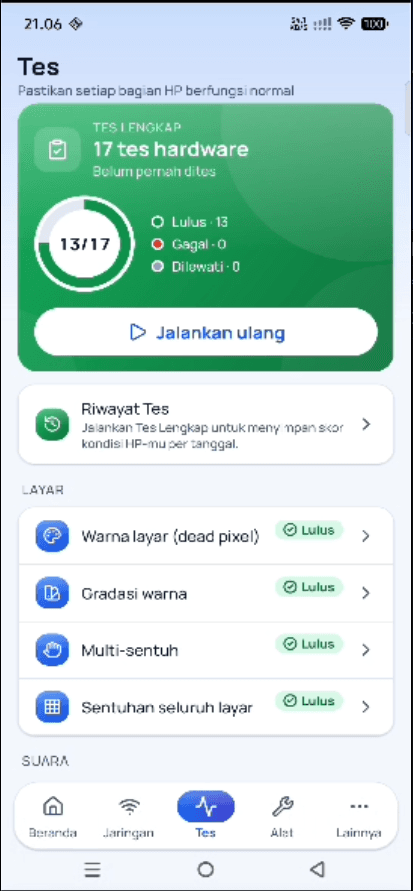 Tes Lengkap yang jujur — dinilai otomatis